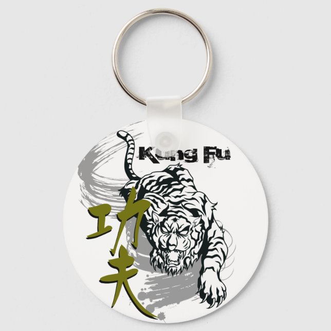 Kung Fu tiger for martial art master by kanjiz Keychain (Front)