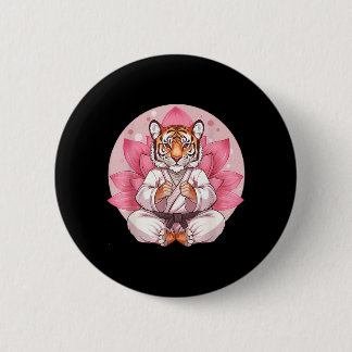 Kung Fu Tiger Martial Arts Kickboxing Taekwondo Button