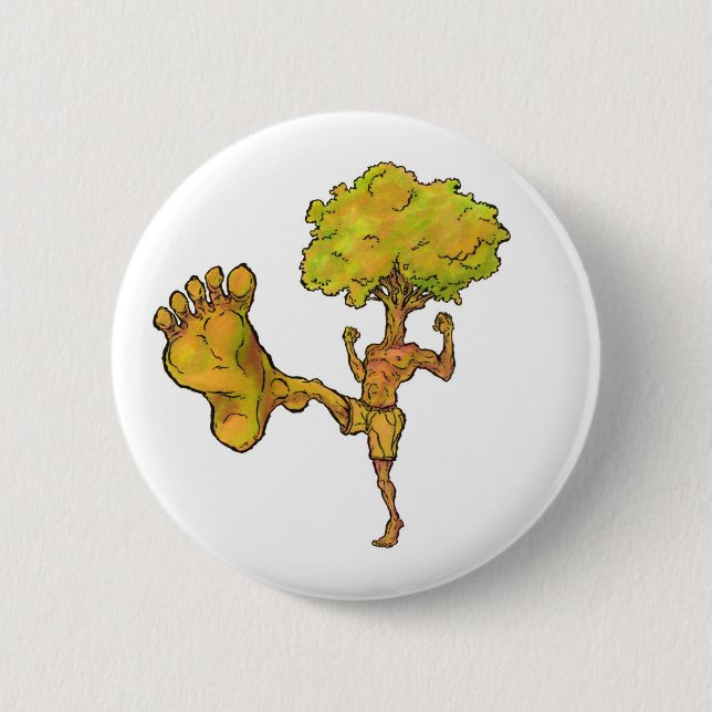 Kung Fu Tree Pinback Button (Front)