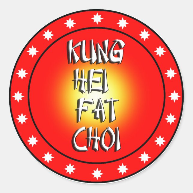 Kung Hei  Fat Choi Classic Round Sticker (Front)