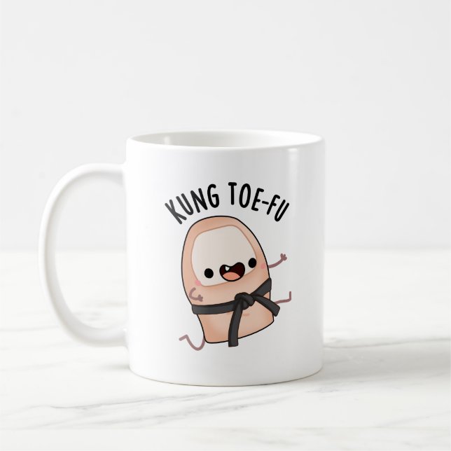 Kung Toe-fu Funny Big Toe Pun  Coffee Mug (Left)