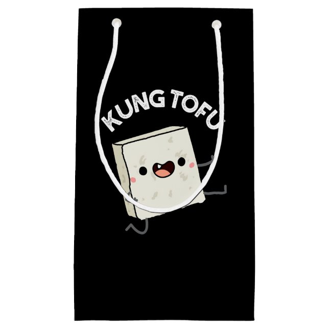 Kung Tofu Funny Kungfu Tofu Pun Dark BG Small Gift Bag (Front)