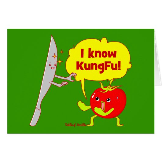 KungFu Tomato Doodle Art Card (Front Horizontal)