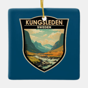 Kungsleden Sweden Travel Art Vintage Ceramic Ornament