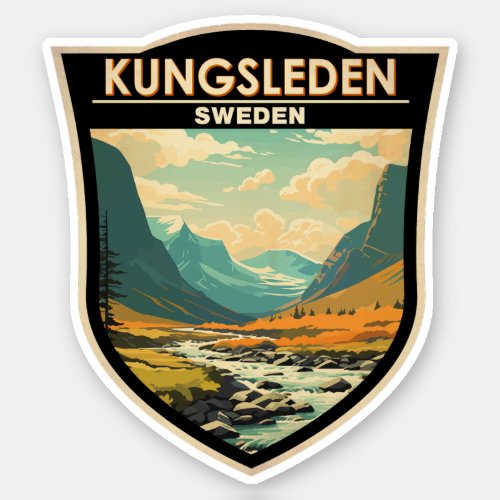 Kungsleden Sweden Travel Art Vintage Sticker