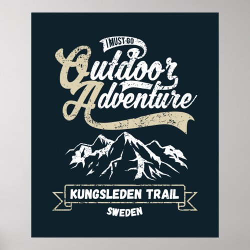 Kungsleden Trail in Lapland Sweden _ Vintage Poster