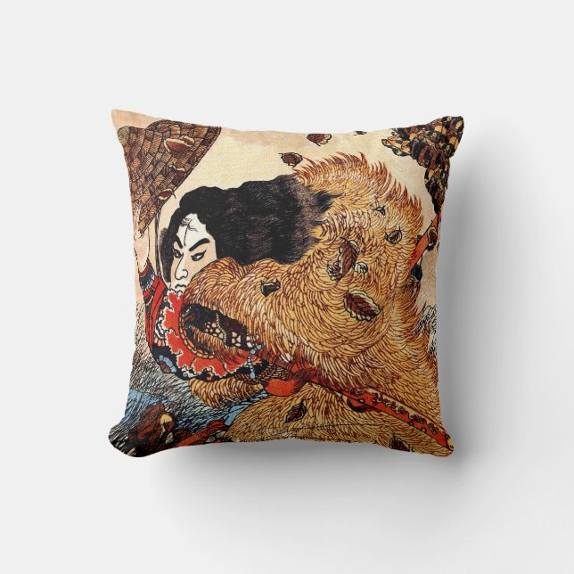 Kuniyoshi Kinhyōshi yōrin, hero of the Suikoden Throw Pillow (Front)