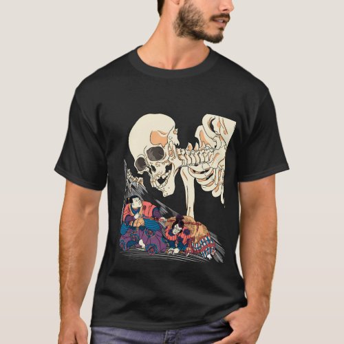 Kuniyoshi Samurai Killing Skeleton Spectre Ukiyo_E T_Shirt