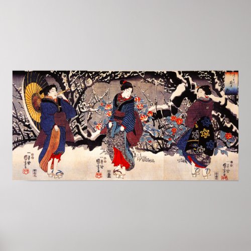 Kuniyoshi Three Women Poster