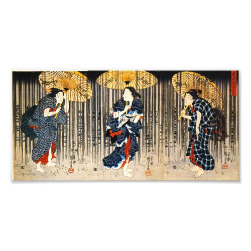 Kuniyoshi Three Women With Umbrellas Print