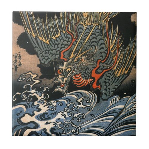 Kuniyoshi Utagawa Dragon 2 Ceramic Tile