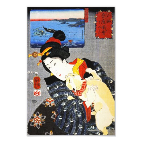 Kuniyoshi Woman with a Cat Print