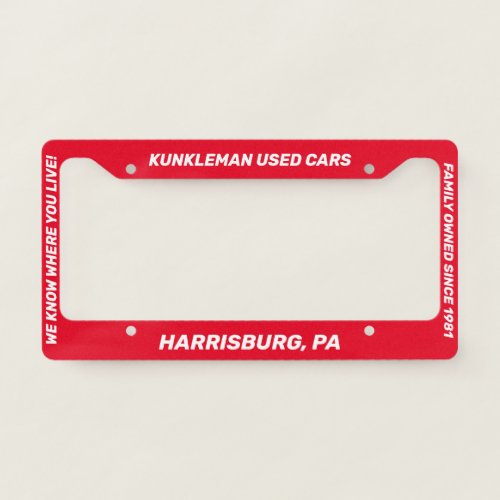 Kunkleman Plate Frame Style A