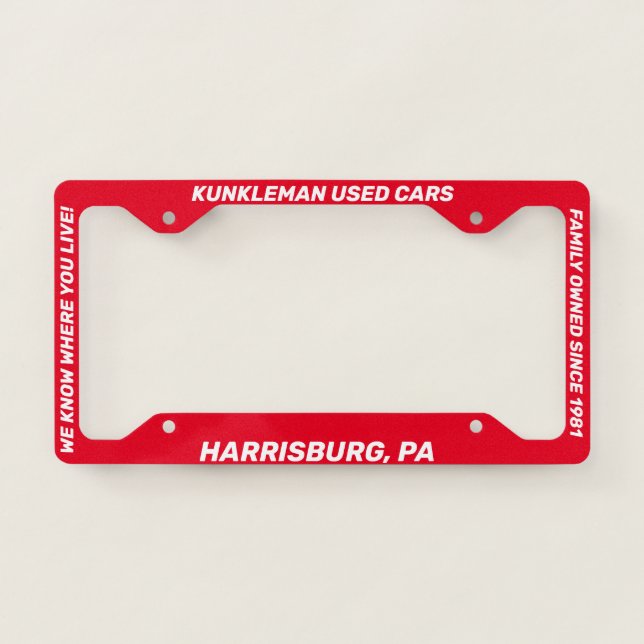 Kunkleman Plate Frame Style B (Front)