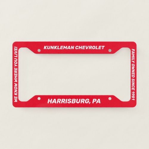 Kunkleman Plate Frame Style C