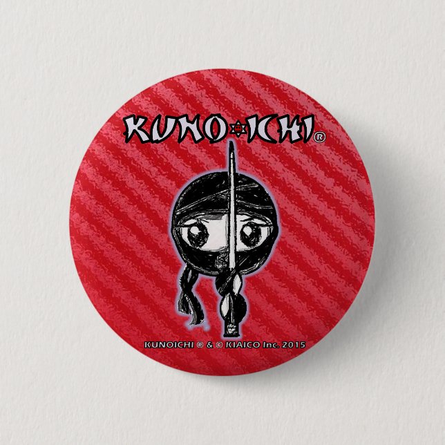 KUNOICHI* "Red Button" Pinback Button (Front)