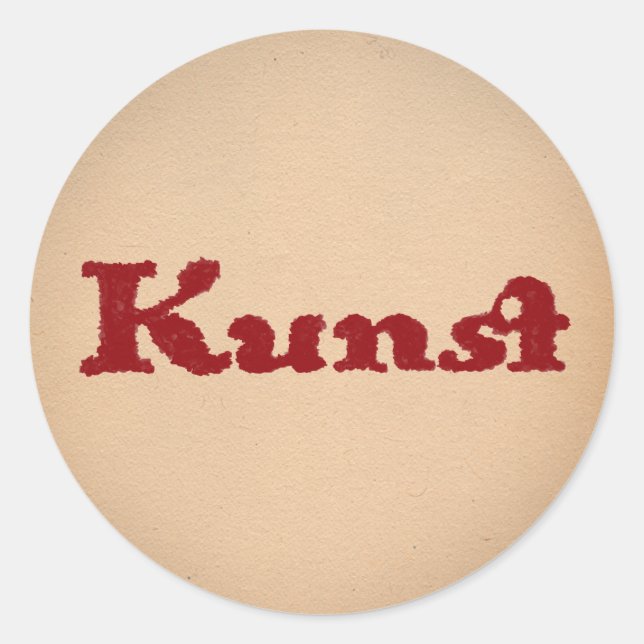 Kunst in Red Classic Round Sticker (Front)