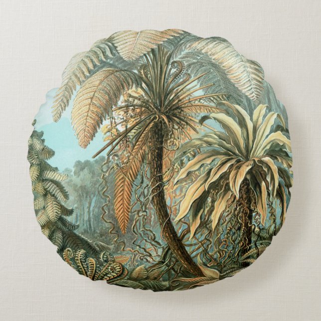 Kunstformen der Natur, Filicinae - Ernst Haeckel Round Pillow (Front)