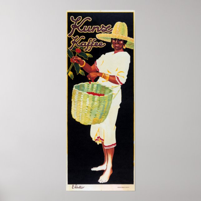 KUNZE KAFFEE Coffee Beans Vintage Food Advertising Poster (Front)