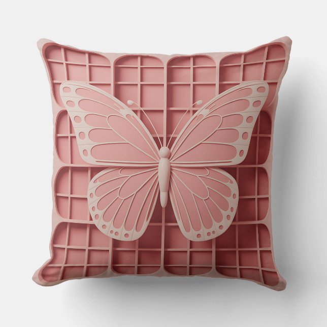 Kupu Spiral Grid 3D Batik Motif Throw Pillow (Front)