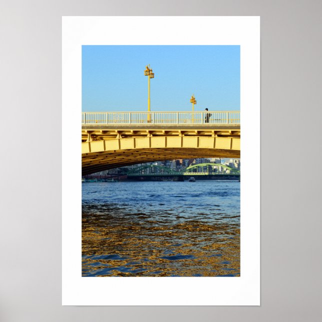 Kuramae Bridge: Sumida River, Tokyo Poster (Front)