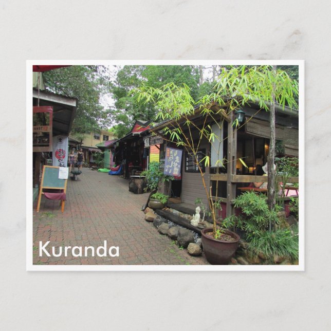 kuranda market stalls postcard (Front)