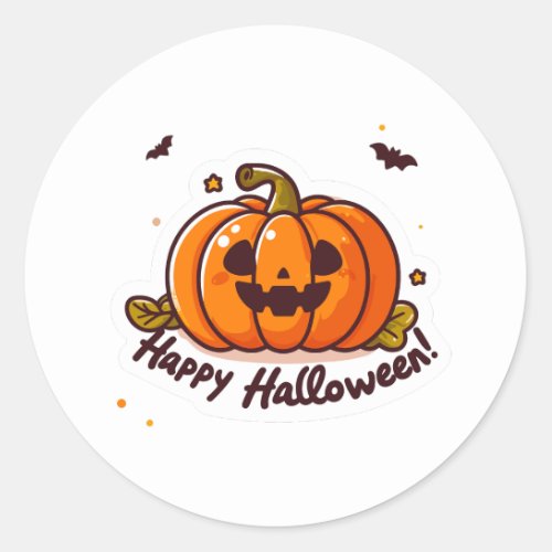 Krbis Happy Halloween Classic Round Sticker