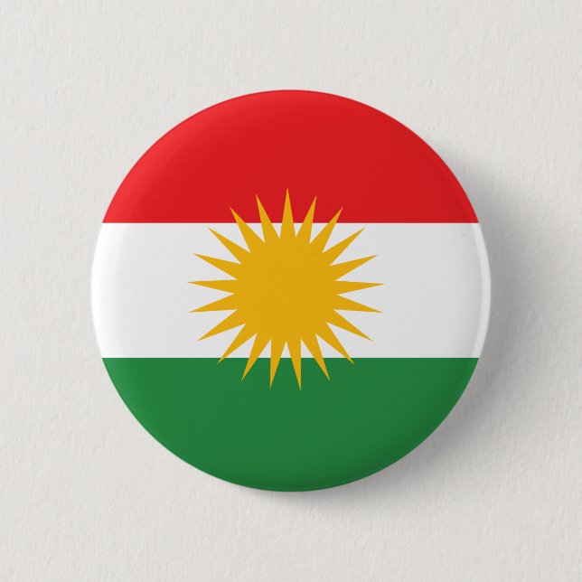 kurdish flag, drapeau kurde, kurdische Flagge Button (Front)