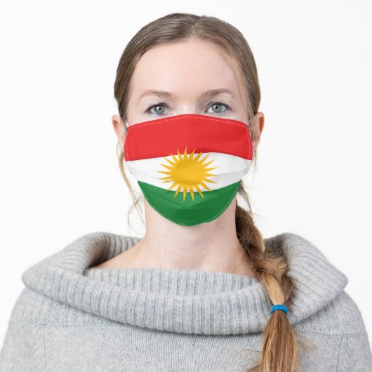 Kurdish Flag (Kurdistan) Adult Cloth Face Mask (Worn)