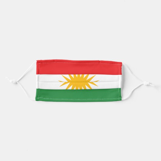 Kurdish Flag (Kurdistan) Adult Cloth Face Mask (Front, Folded)