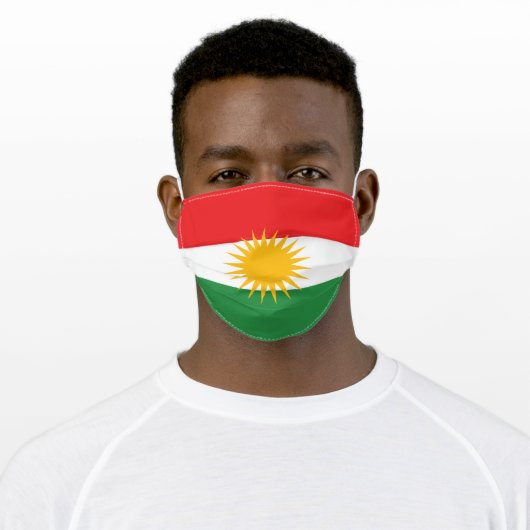 Kurdish Flag (Kurdistan) Adult Cloth Face Mask (Worn)
