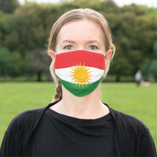 Kurdish Flag (Kurdistan) Adult Cloth Face Mask (Outside)