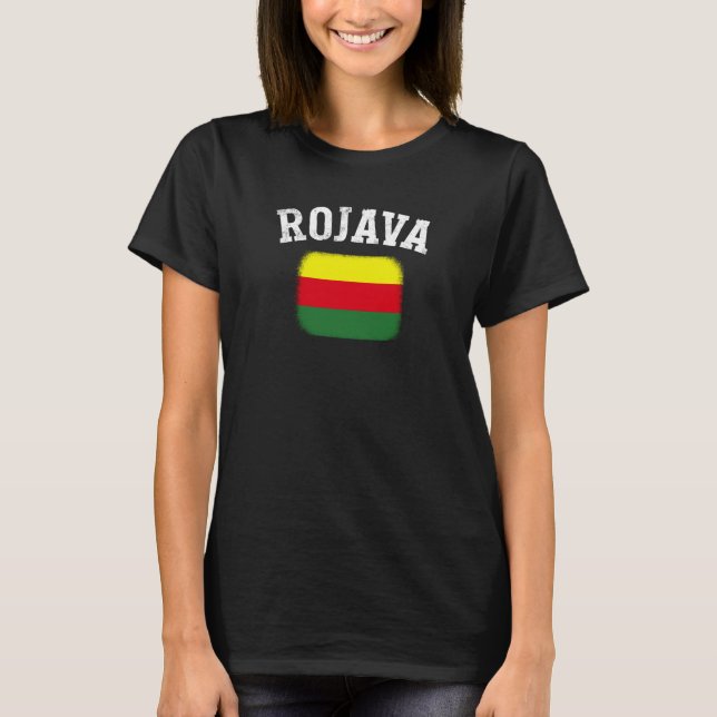 Kurdish Kurds Rojava Flag Freedom Kurdistan T-Shirt (Front)