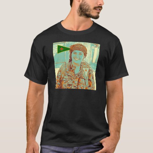 Kurdish YPJ Fighter 2 art T_Shirt