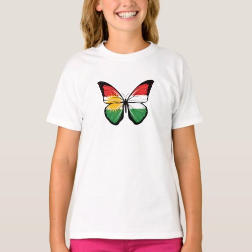 Kurdistan Butterfly Flag T_Shirt