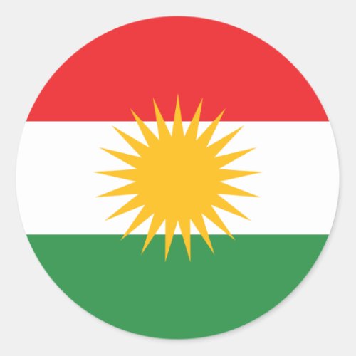 kurdistan classic round sticker