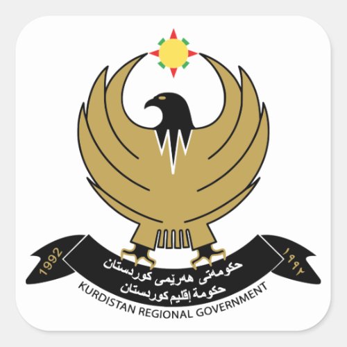Kurdistan Coat of Arms Square Sticker
