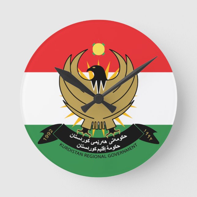 kurdistan emblem round clock (Front)