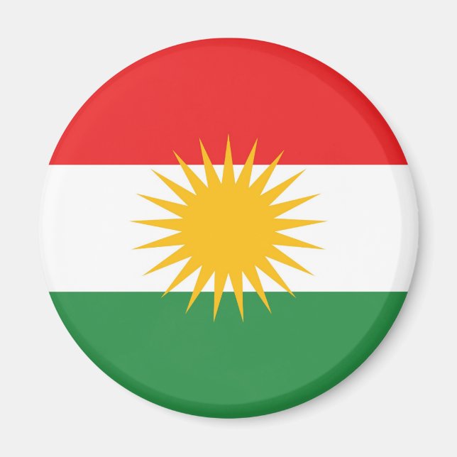 Kurdistan ethnic flag magnet (Front)