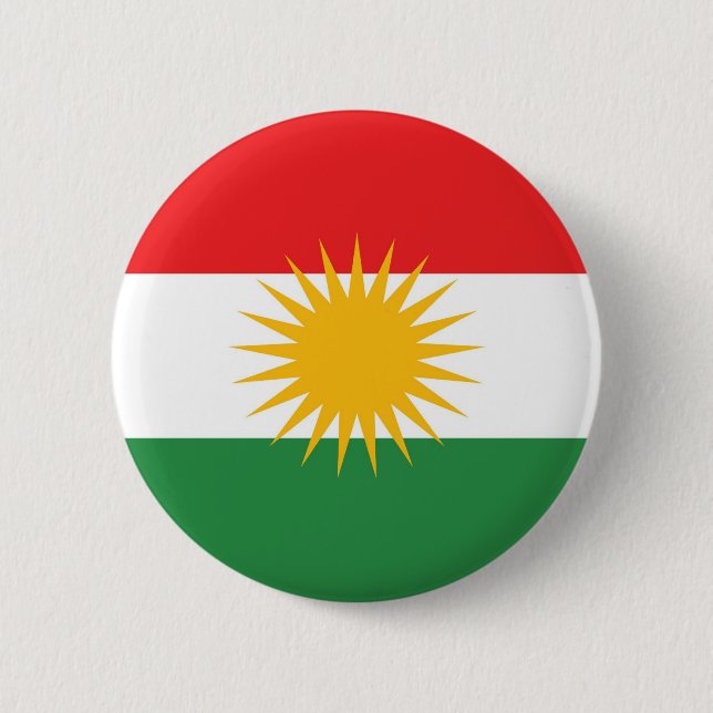 Kurdistan ethnic flag pinback button (Front)