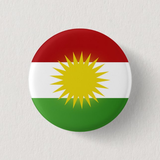 Kurdistan flag badge (nîşan) pinback button (Front)