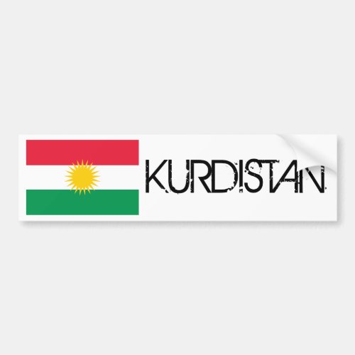 Kurdistan Flag Bumper Sticker