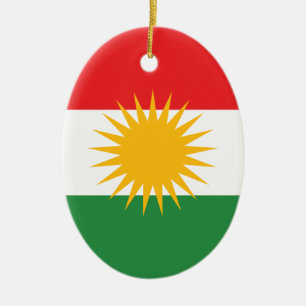 Kurdistan Flag Ceramic Ornament