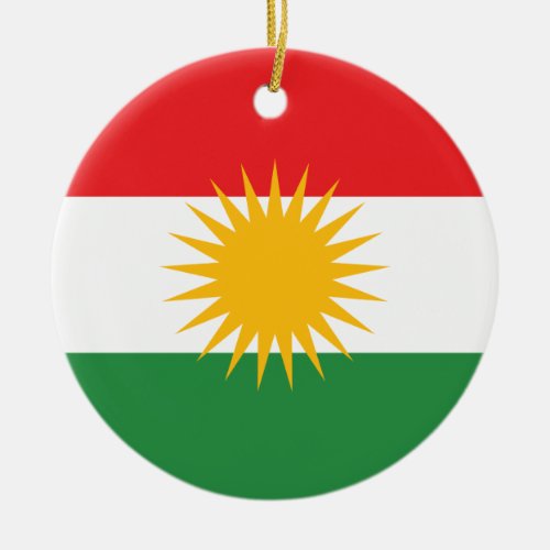 Kurdistan Flag Ceramic Ornament