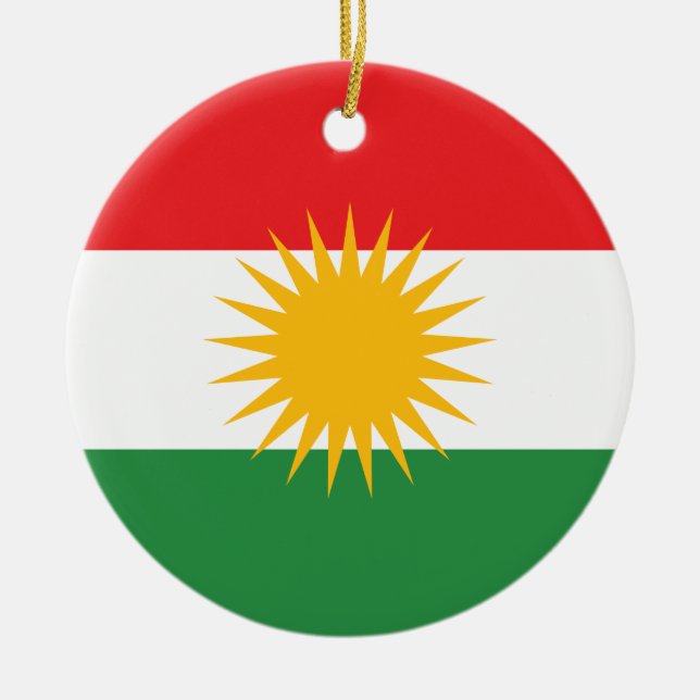 Kurdistan Flag Ceramic Ornament (Front)