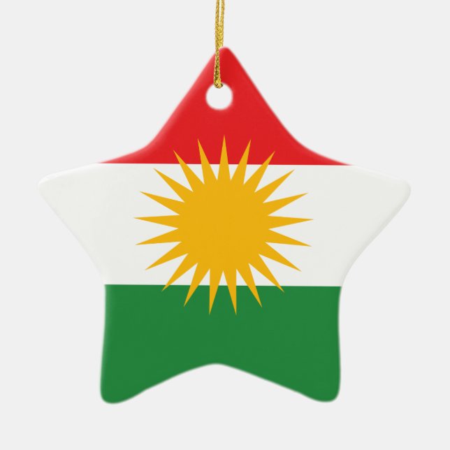Kurdistan Flag Ceramic Ornament (Front)