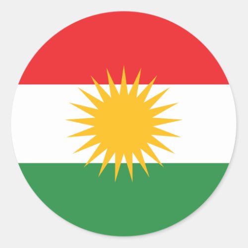 Kurdistan Flag Classic Round Sticker