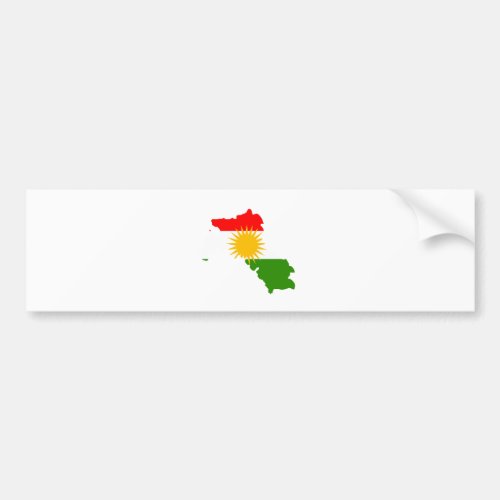 Kurdistan Flag Map full size Bumper Sticker