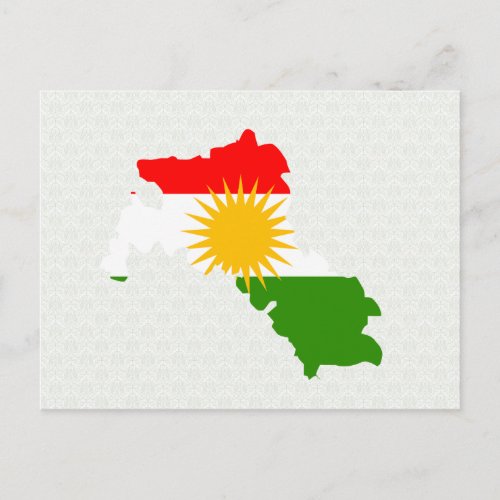 Kurdistan Flag Map full size Postcard