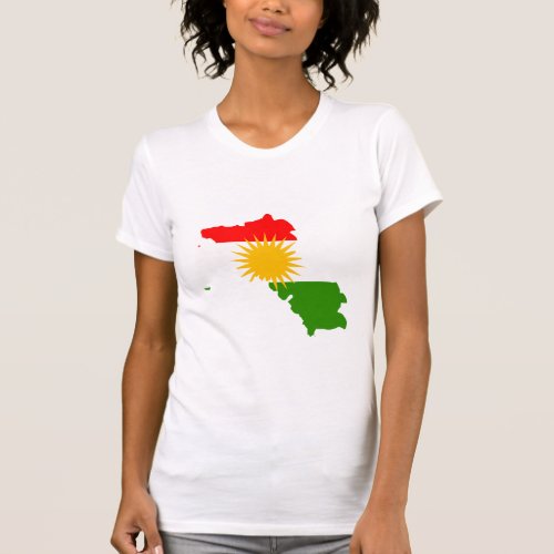 Kurdistan Flag Map full size T_Shirt